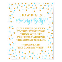 How Big is Mommy's Belly Baby Showerサイン紙吹雪