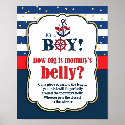 How Big is Mommy's Belly Baby Shower 航海の Game ポスター (正面)