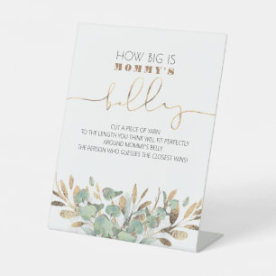 How Big Is Mommy's Belly Baby Shower Game 台座サイン