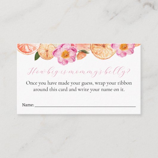 How Big is Mommy's Belly Baby Shower Game Card エンクロージャーカード (正面)