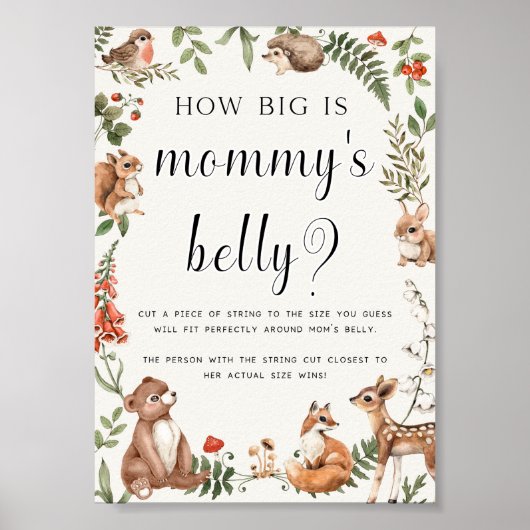 How Big is Mommy's Belly Baby Shower Game Poster ポスター (正面)