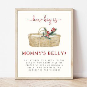 How Big is Mommy's Belly Baby Shower Game Sign ポスター