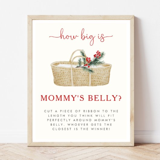 How Big is Mommy's Belly Baby Shower Game Sign ポスター