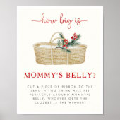 How Big is Mommy's Belly Baby Shower Game Sign ポスター (正面)