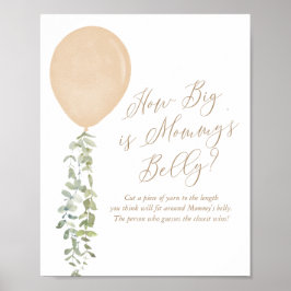 How Big Is Mommy's Belly Balloon Baby Shower ポスター