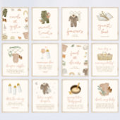 How Big is Mommy's Belly Boho Baby Shower Sign ポスター