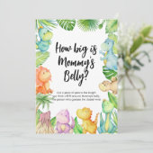 How Big Is Mommy's Belly Dinosale Baby Shower Card 招待状 (スタンド正面)