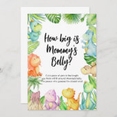 How Big Is Mommy's Belly Dinosale Baby Shower Card 招待状 (正面/裏面)