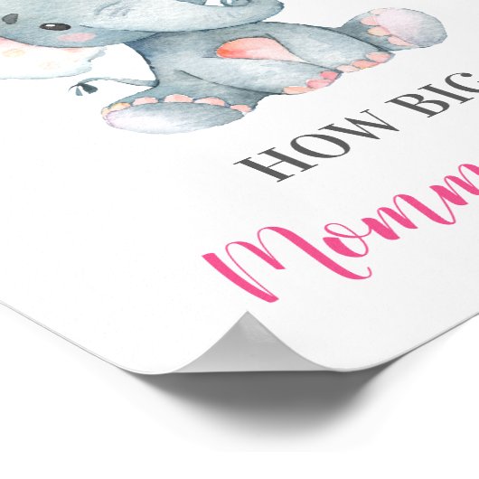 How Big is Mommy's Belly Elephant Baby Shower Game ポスター (角)