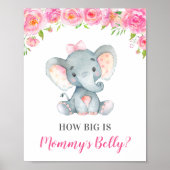 How Big is Mommy's Belly Elephant Baby Shower Game ポスター (正面)