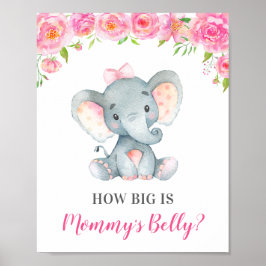 How Big is Mommy's Belly Elephant Baby Shower Game ポスター