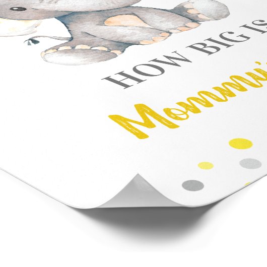 How Big is Mommy's Belly Elephant Baby Shower Game ポスター (角)