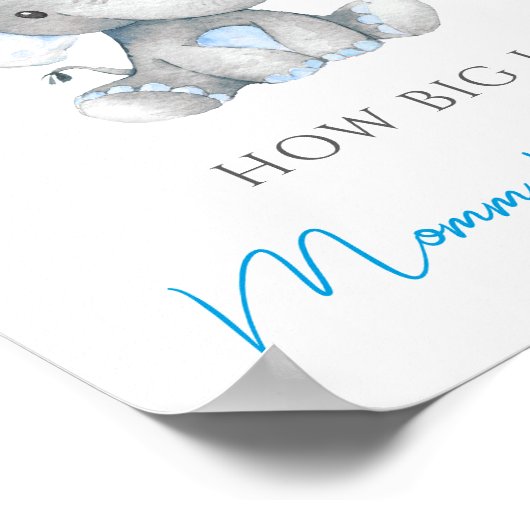 How Big is Mommy's Belly Elephant Baby Shower Game ポスター (角)