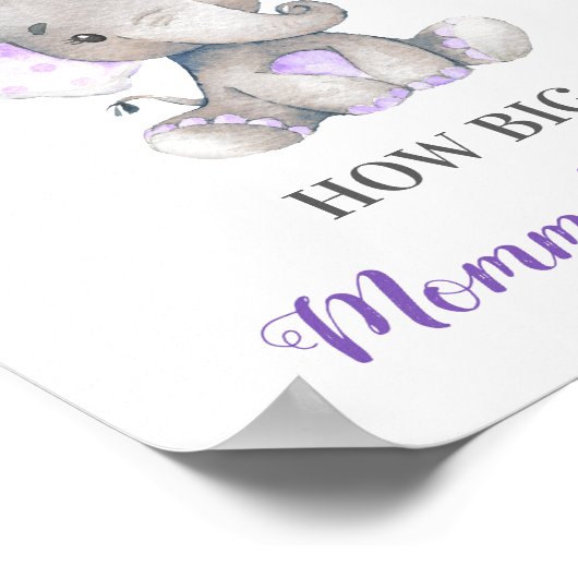 How Big is Mommy's Belly Elephant Baby Shower Game ポスター (角)