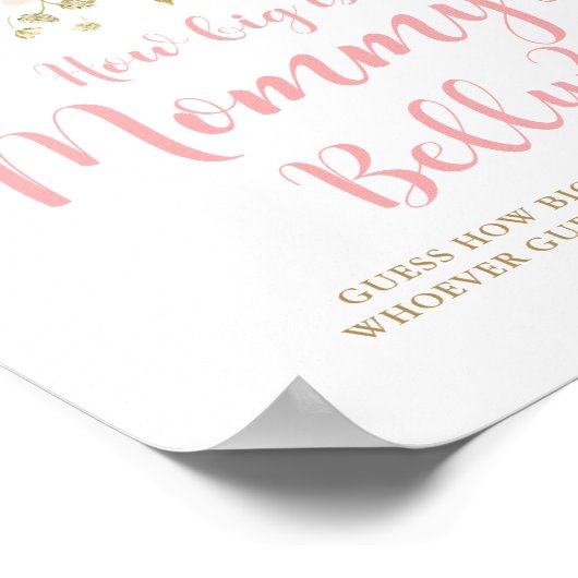 How Big is Mommy's Belly Game Sign ポスター (角)