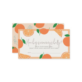 How Big is Mommy's Belly Orange Baby Shower Game エンクロージャーカード