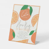 How Big is Mommy's Belly Orange Baby Shower Game 台座サイン (正面)