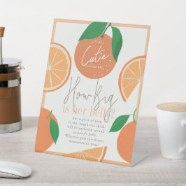 How Big is Mommy's Belly Orange Baby Shower Game 台座サイン