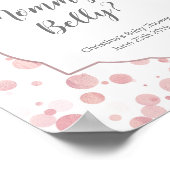 "How Big is Mommy's Belly" Pink Sign, Baby Shower ポスター (角)