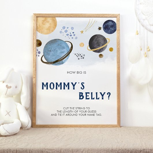 How Big Is Mommy's Belly Planet Game Sign ポスター