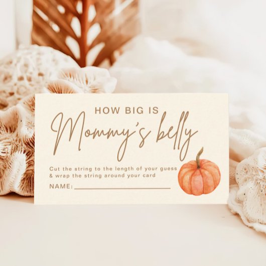 How Big Is Mommy's Belly Pumpkin Baby Shower Game エンクロージャーカード