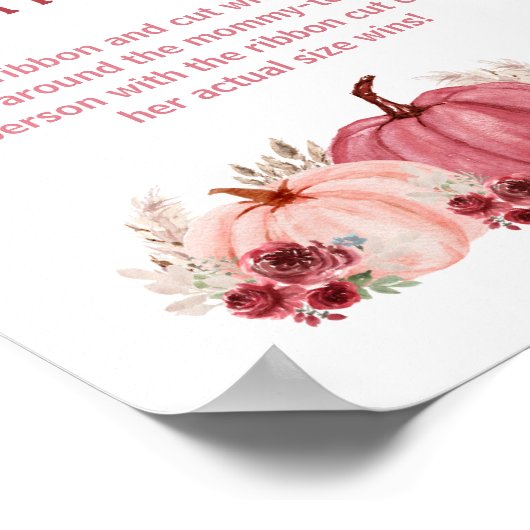 How Big Is Mommy's Belly Pumpkin Baby Shower Game ポスター (角)