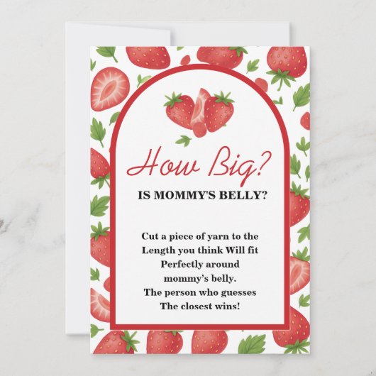 How Big is Mommy's Belly Strawberry Game 招待状 (正面)