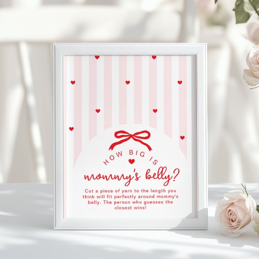 How big is mommys belly Valentines Baby Shower ポスター