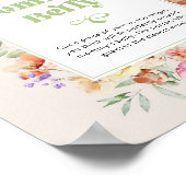 How big is mommys belly Wildflower baby shower ポスター (角)