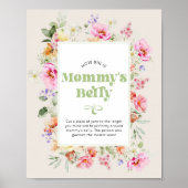 How big is mommys belly Wildflower baby shower ポスター (正面)