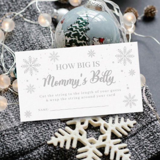 How Big Is Mommy's Belly Winter Baby Shower Game エンクロージャーカード