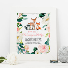 How Big Is Mommy's Belly Woodland Baby Shower Post ポスター