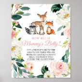 How Big Is Mommy's Belly Woodland Baby Shower Post ポスター (正面)