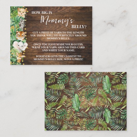How Big Mom's Belly Safari Baby Showerゲームカード エンクロージャーカード (正面/裏面)