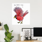 How Birds Wave(鳥)ショウジョウコウカンチョウ ポスター (ホームオフィス)