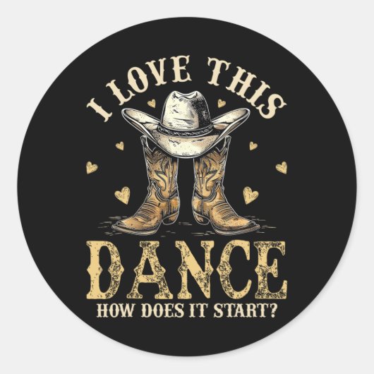 How Do This Dance Start Line Dancer Country ラウンドシール (正面)