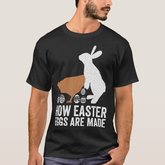 How Easter Eggs Are Made  Chicken Bunny Adult Men  Tシャツ (正面)