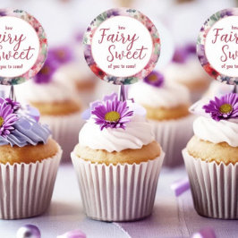 How Fairy Sweet of You to Come Cupcake Toppers ラウンドシール