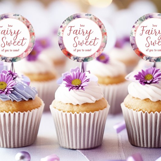 How Fairy Sweet of You to Come Cupcake Toppers ラウンドシール
