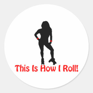 How I 転が Roller Derby Girl ラウンドシール