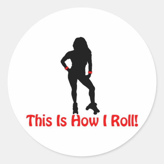 How I 転が Roller Derby Girl ラウンドシール (正面)