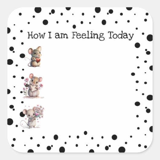『How I am'感じ'sネズミ・ジャーナル スクエアシール (正面)