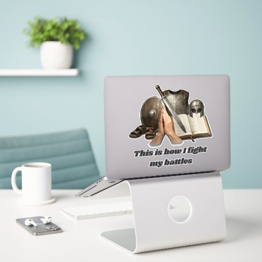 How I Fight My Battles シール (デスク上のノートパソコン)