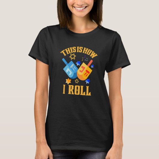 How I Roll Dreidel Ugly Hanukkah Sweater Tシャツ (正面)