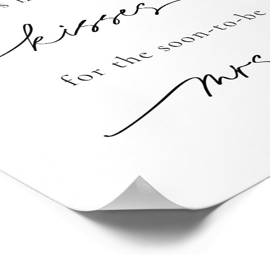 How many キスfor the Soon to be Mrs. Sign ポスター (角)