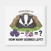 How Many Berries? Badger France Math Subtraction G マグネット (正面)