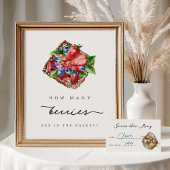 How Many Berries Bridal Shower Guessing Game Sign ポスター