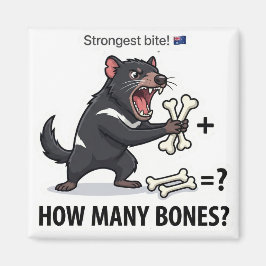 How Many Bones? Tasmanian Devil Math Game Magnet マグネット