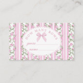 How many Bows Coquette Pink Bow Baby Shower エンクロージャーカード (正面)