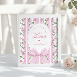 How many Bows Guessing Game Coquette Bow Pink ポスター
